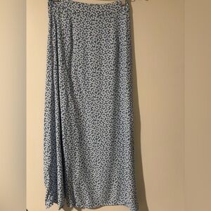 H&M Blue and whimsical White Floral Maxi Skirt